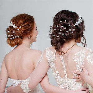 Elegant Pearl Wedding Hair Pins | Hair Jewelry